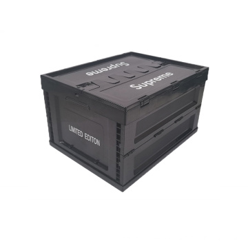 Boîte pliante de mode noire 53L avec couverture